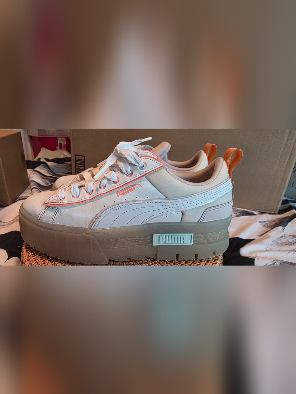 PUMA Women's Platform Casual Sneaker in Light Pink